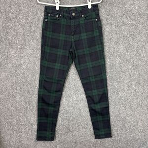 Polo Ralph Lauren The Tompkins HR Skinny Pants Girls Size 16 Green Scotch Plaid